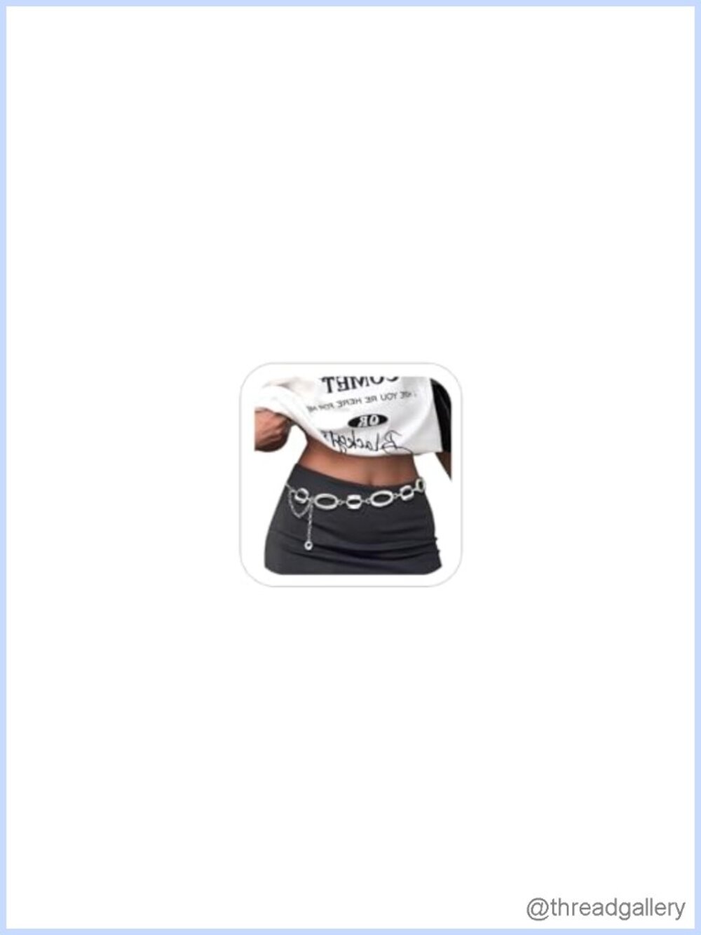 Silver Waist Chain Oval Link Body Chain Belt for Dress